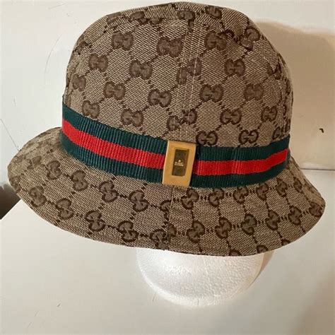 cream gucci hat|authentic gucci bucket hat.